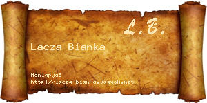Lacza Bianka névjegykártya